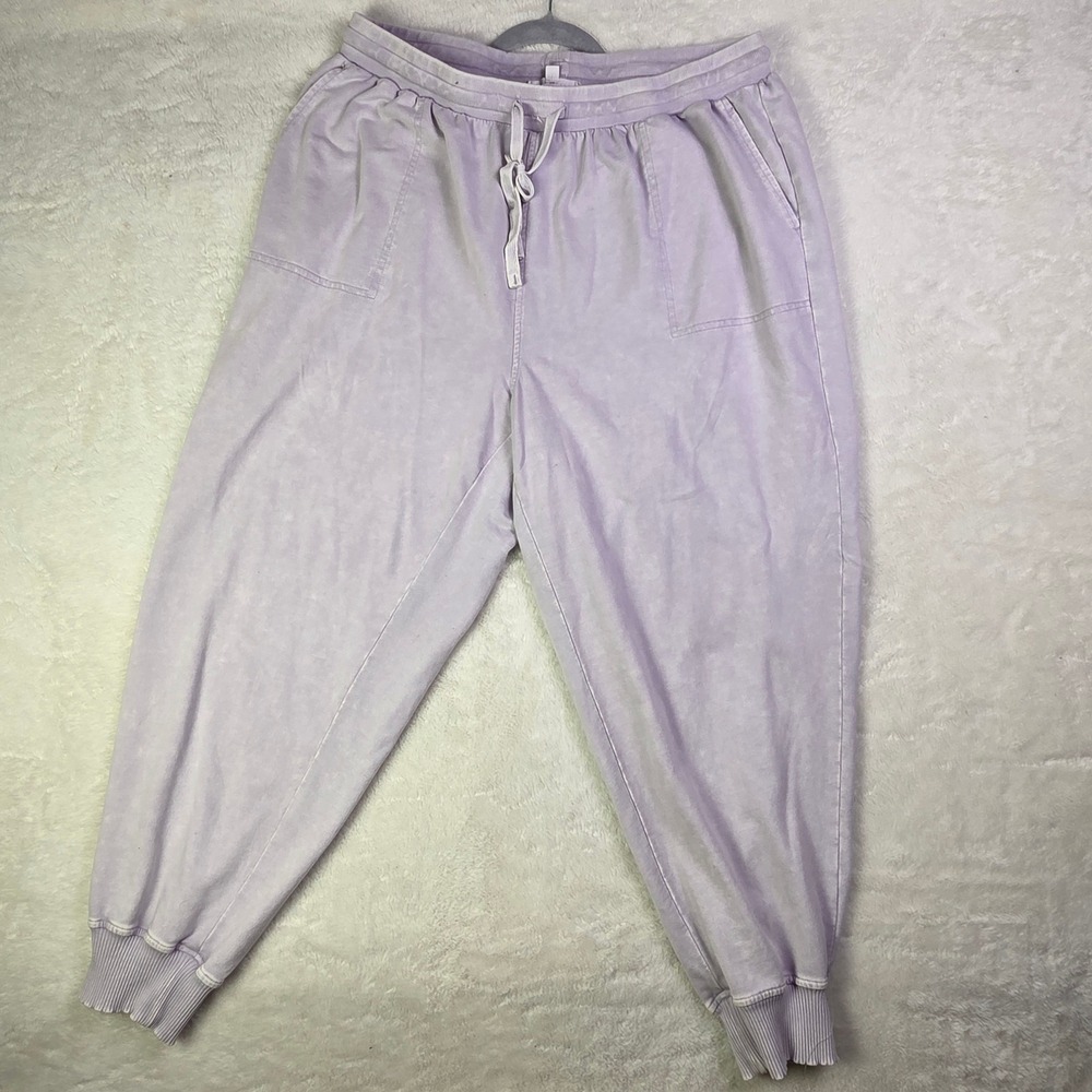 Jane‎ + Delancey Lavender Mineral Wash Joggers 3X Plus Cotton